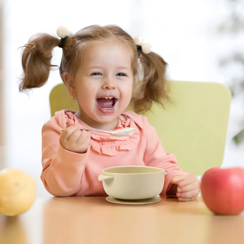 PandaEar 3 Pack Baby Bowls with Suction| Leak-Proof Stay Put Silicone Food Bowl with Lids for Babies Kids Toddlers Infants| Food Grade Soft Safe BPA-Free Silicone (Pink Rose Linen) Pink Rose Linen - BeesActive Australia