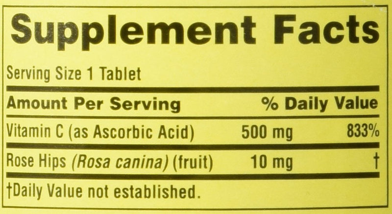 Spring Valley - Vitamin C with Rose Hips 500 mg, Twin Pack, 250 Tablets Each Bottle