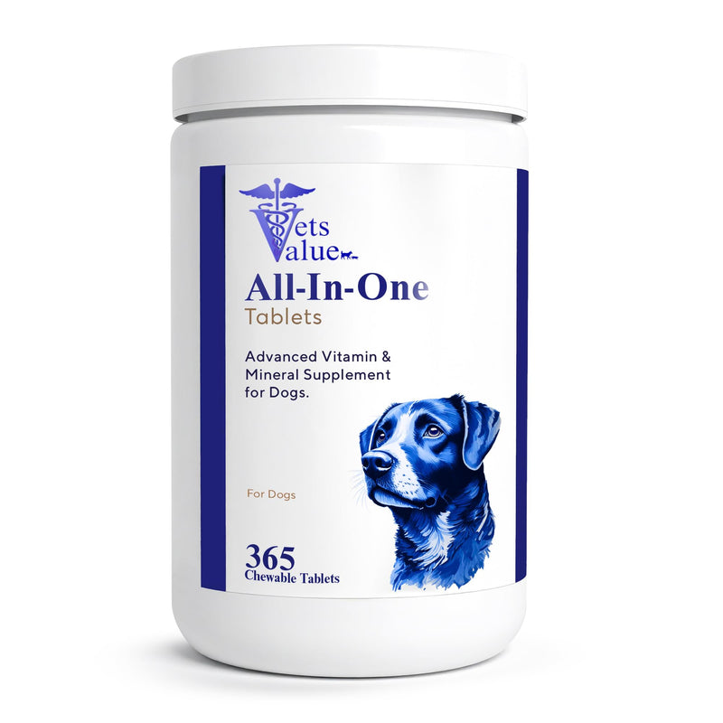 365-Day Multivitamin for Dogs, All-in-One Daily Supplement – Supports Joint Health, Immune Function, and Skin & Coat – Full Year Supply – Essential Vitamins & Minerals for Daily Wellness, All Breeds