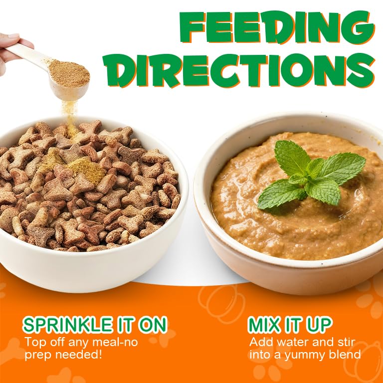 Pet Pumpkin Powder & Puree for Cats and Dogs - 100% Pure Natural Pumpkin, Pet Food Additive, Natural Digestive Supplement & High Fibre Toppe, Add Water to Make Pumpkin Puree for Dogs
