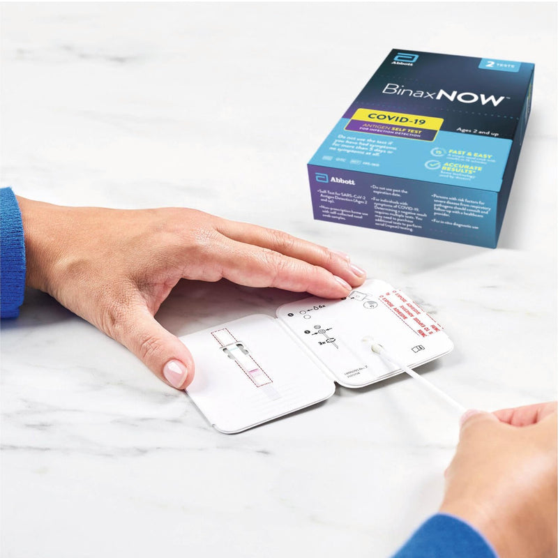 BinaxNOW COVID-19 Antigen Self Test, 1 Pack, 2 Tests Total, COVID Test With 15-Minute Results Without Sending to a Lab, Easy to Use at Home 2 Test Total