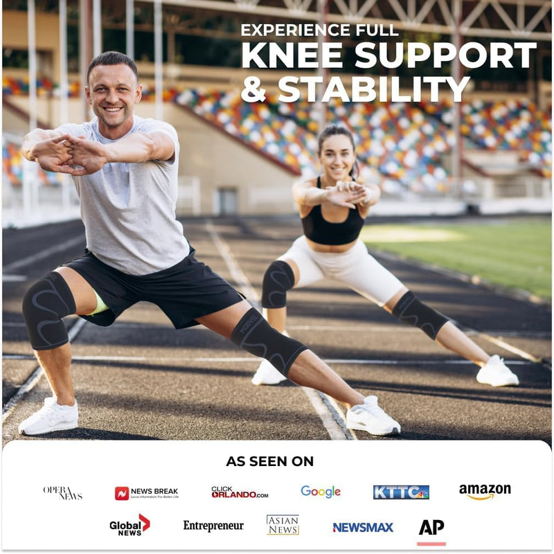 Modvel Knee Braces for Women & Men – 2 Pack Brace Set, Compression Sleeves for Meniscus Tear, ACL & Arthritis Pain Relief, Joint Support and Stability – Black M Medium - BeesActive Australia