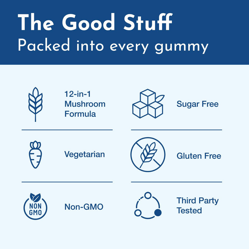 DR. MORITZ Lions Mane Gummies for Adults and Kids 4+ - Mushroom Gummies with 12-in-1 Blend Including Reishi & Chaga - Lions Mane for Kids and Adults - No Sugar Added, Non-GMO (120 Count) 60 Count (Pack of 2)
