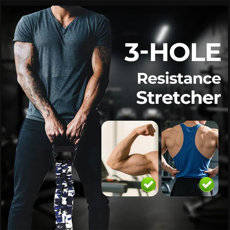 Natural Latex 3-Hole Resistance Stretcher, Fitness Resistance Bands Pedal Ankle Puller, Stretch Pedal Puller Exercise Equipment for Exerciser, AB Training Auxiliary Device, Fitness Training Blue - BeesActive Australia