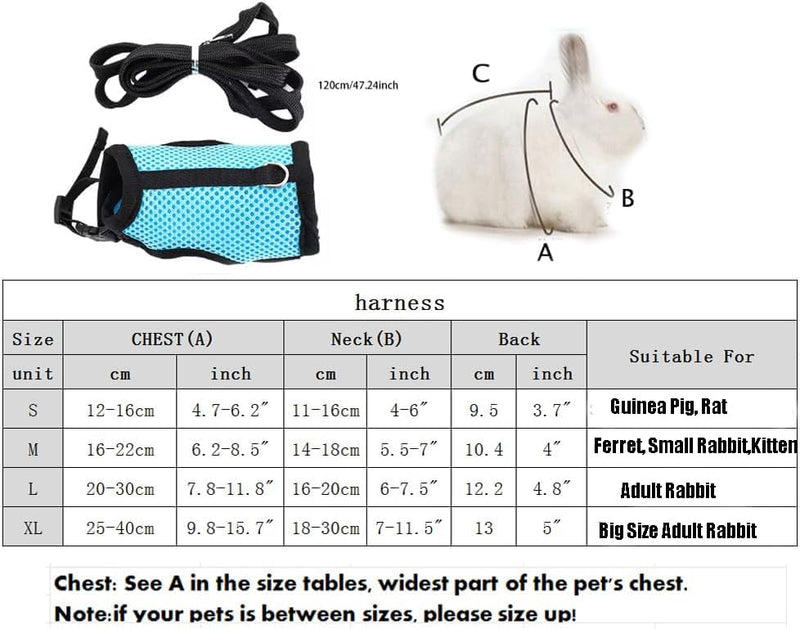 Guinea Pig Harness and Leash Set, Rat Harness and Leash Eescape Proof Walking Training for Small Animal Pets,Pink S Pink S Chest 4.7-6.2",Suitable Guinea Pig ,Rat - BeesActive Australia