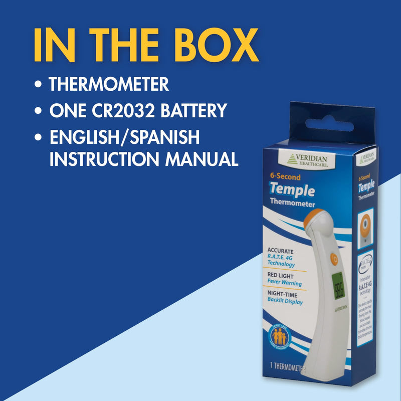 Veridian Temporal Contact Thermometer LCD Display 09-330 1 Each 1 Count (Pack of 1) - BeesActive Australia
