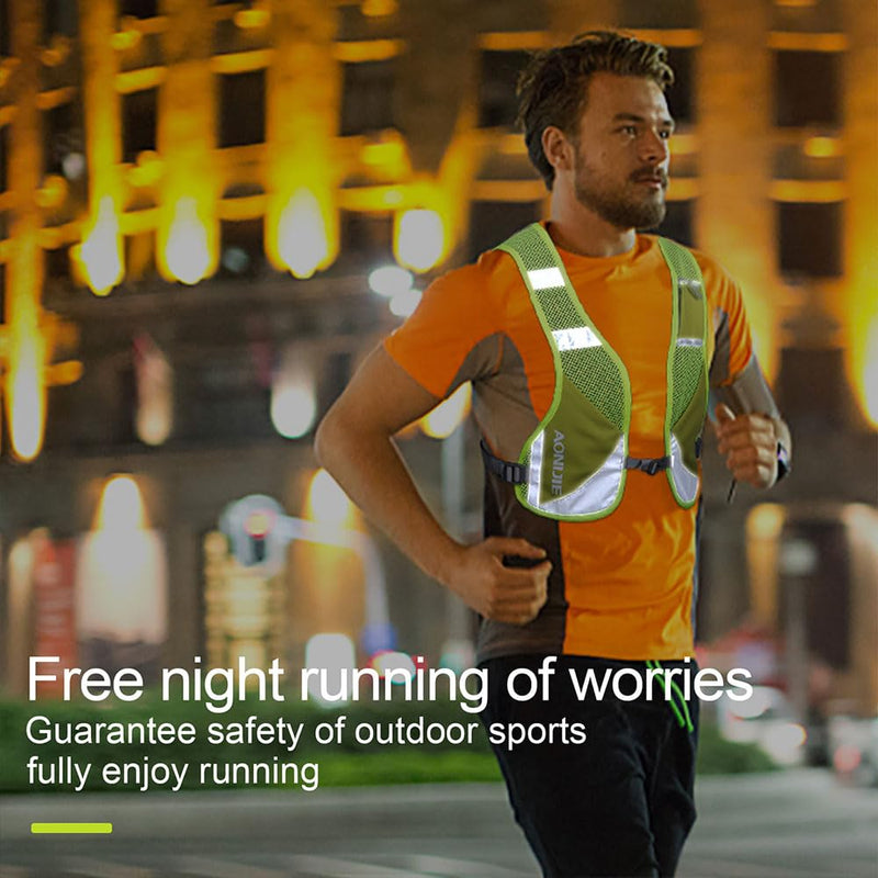 AONIJIE Reflective Running Vest Marathon Running Vest Pack Breathable for Hiking Camping Cycling Race rose red with 2*250ml bottle