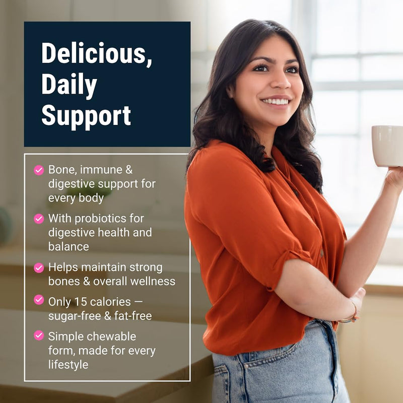 BariatricPal Sugar-Free Calcium Citrate Soft Chews | 500mg with Vitamin D & Probiotics | Tropical Punch | 90 Count (1 Month Supply)