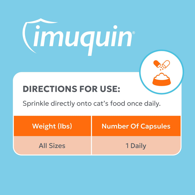 Nutramax Imuquin Immune Health Supplement for Cats, with Astaxanthin and Beta Glucans, 30 Sprinkle Capsules 30 capsules