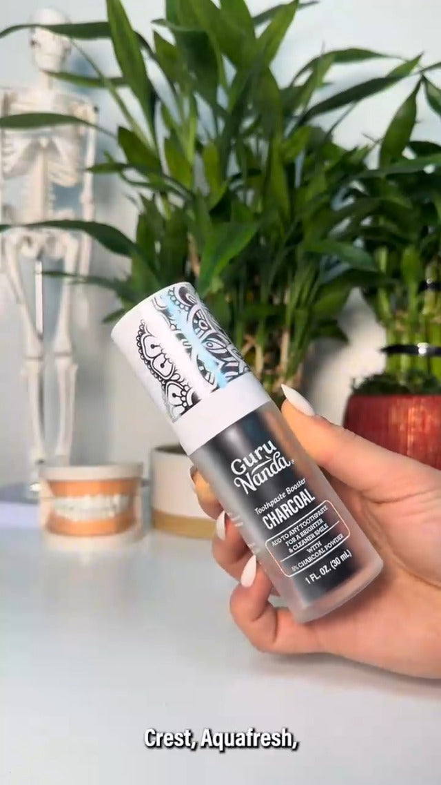 GuruNanda Charcoal Toothpaste Booster with 5% Charcoal Powder – Add to Toothpaste for Whitening, Fluoride-Free, Peroxide-Free Formula, Up to 60 Uses (Pack of 2) 1 Fl Oz (Pack of 2)