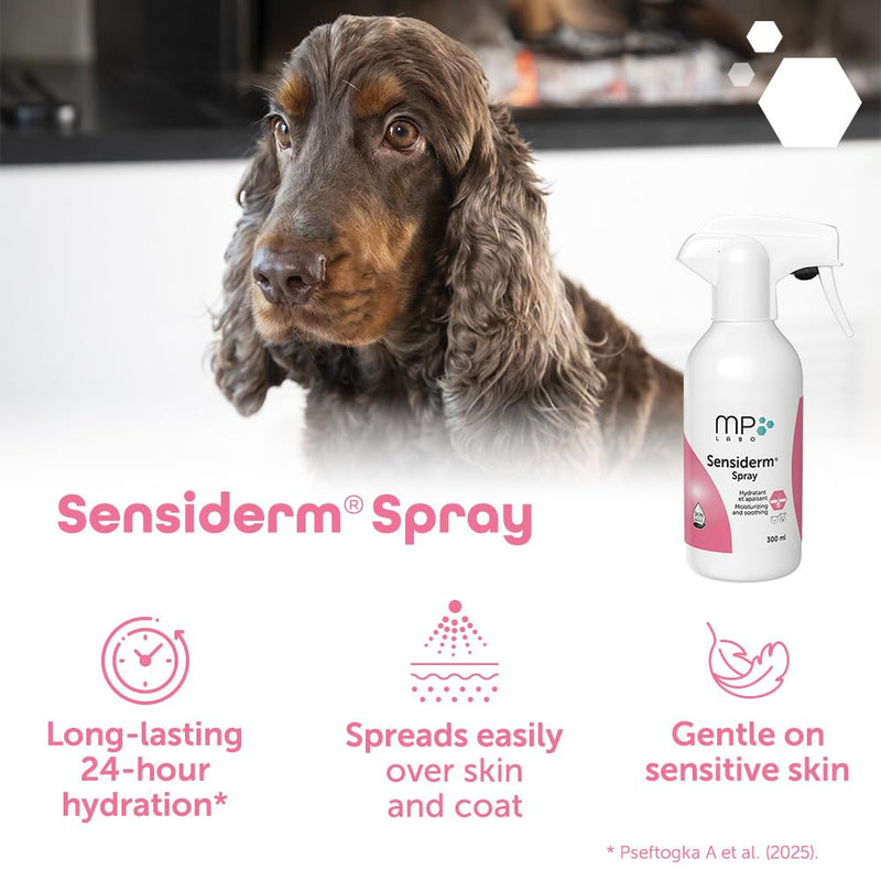 Sensiderm Spray for Dogs & Cats – Fragrance-Free Leave-On Skin Care – No Massage Needed – Soothes & Moisturises Itchy, Irritated or Sensitive Skin – With Skin Barrier Protect™ – 300ml Vet Formula