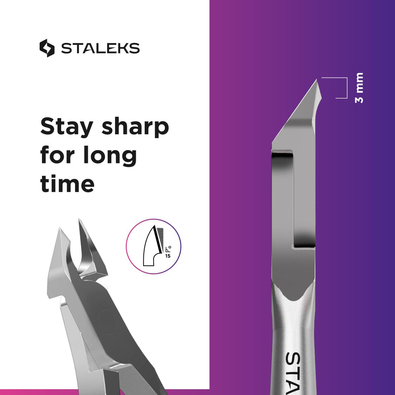 Staleks Pro SMART 10 Cuticle Nippers – 3 mm Blades – Satin Finish – Stainless Steel – Professional Tool for Classic Manicure and Hardware Procedures