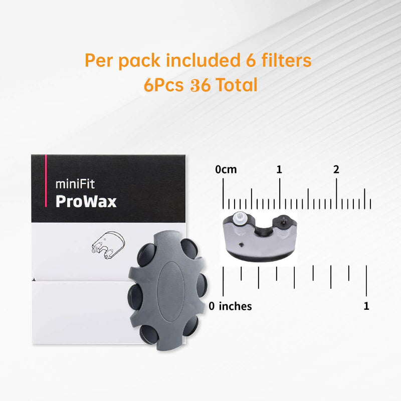 Prowax MiniFit Replacement Wax Filters - Hearing Aid Wax Guards for Oticon ProWax MiniFit Hearing Aid Supplies Cleaning Tools Included (6) 6