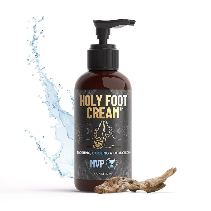 Derm Dude Holy Foot Cream | Daily Moisturizing Foot Cream with DeoPlex for Freshness & Arrowroot for Lightweight Hydration | MVP Scent 4oz