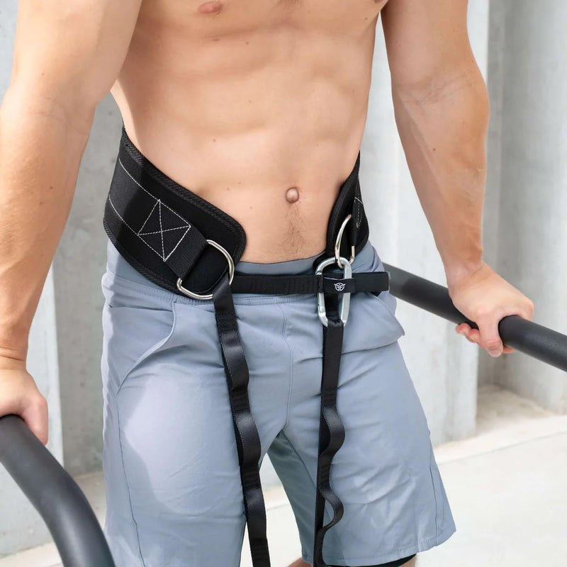 ERIC FLAG - Dip Belt with Adjustable Chain or Rope for Weightlifting, Calisthenics, Crossfit, Up to 660lbs of Load - Heavy Duty Weight Belt for Pull-ups and Dips, Adapted to Every Morphology With Rope