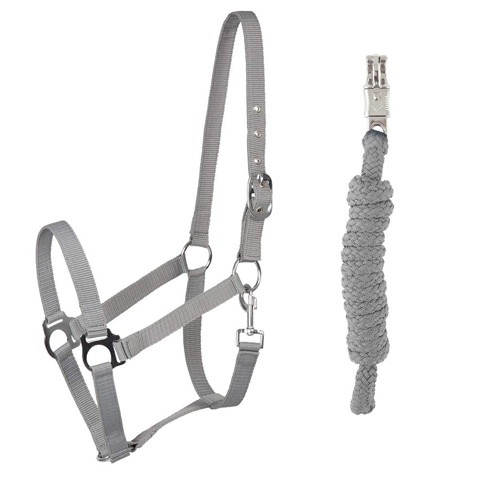 PFIFF 102931 Halter and rope set, plastic halter lead rope, gray full