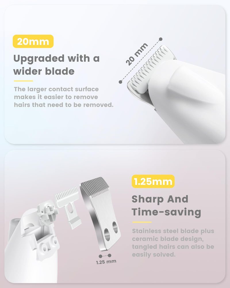 Paw Trimmer for Dogs with LED Display, PAPMINI Paw Trim Pro, Type-C Rechargeable Dog Clipper, 35dB Wireless Quiet Dog Paw Trimmer, Pro Dog Clipper for Paws, Ears, Face White - BeesActive Australia