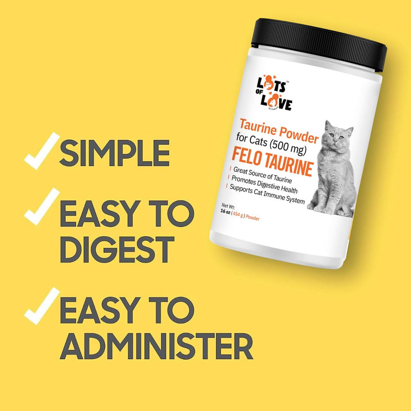 FELO Taurine - Taurine Supplement for Cats, Taurine for Cats, Taurine Powder for Cat - 16 Oz, Powder (Thomas Pet Earlier)