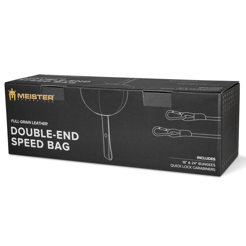 Meister SpeedKills Double-End Leather Speed Bag w/Bungees & Lightweight Latex Bladder Medium (7.0") - BeesActive Australia