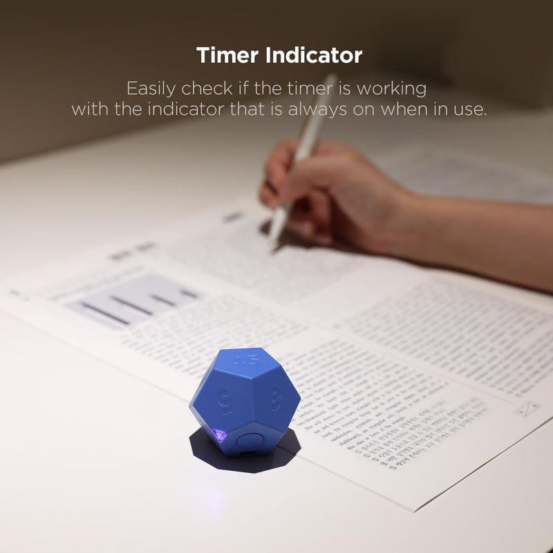 Mooas Dodecagon Time Ball Rechargeable Mini Timer (Blue), 11 Preset Times, Desk Productivity, Pomodoro, Sound/Vibrate/Mute, ADHD, Workout, Study, Cooking Blue - BeesActive Australia