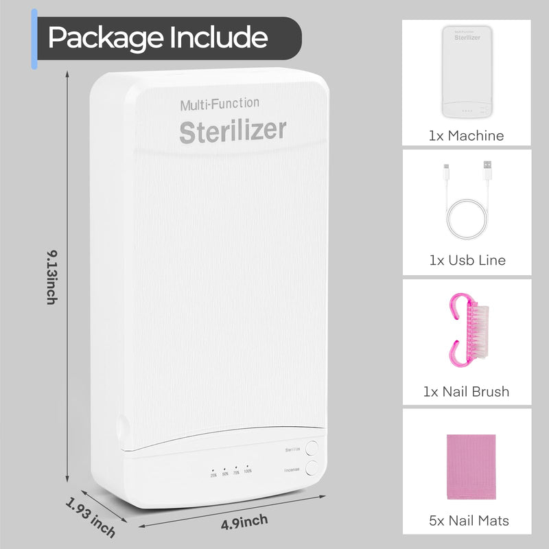 Nail Tool Sterilizer with Blue Light, Portable USB Sterilizating Box, Multi-Functional Nail Cleaner Box for Manicure Salon,Tweezers,Tattoo,Scissors,Jewelry,Phone, Watch,Keys - BeesActive Australia