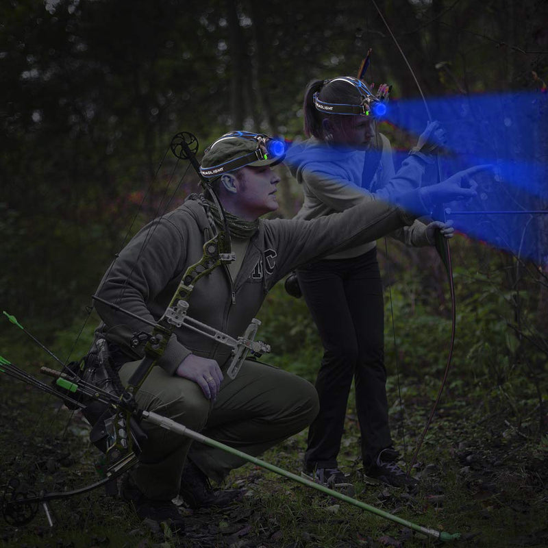 Blue Light Headlamp, 3 Mode Blue LED, Zoomable, Adjustable Focus, Fishing, Hunting, Outdoor Activities