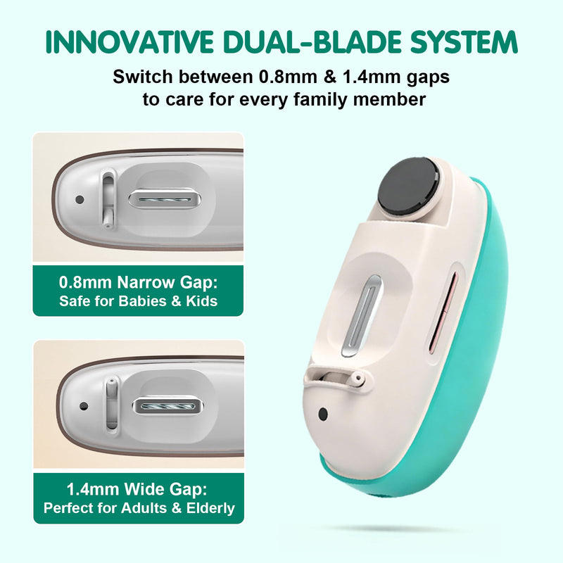 Electric Nail Clipper,2026 Upgraded Adjustable 0.8-1.4mm Blade Opening for Thick&Thin Nail,Electric Automatic Nail Clipper & Trimmer for Seniors & Adults,Baby with LED Light Nail Scraps Storage Green - BeesActive Australia