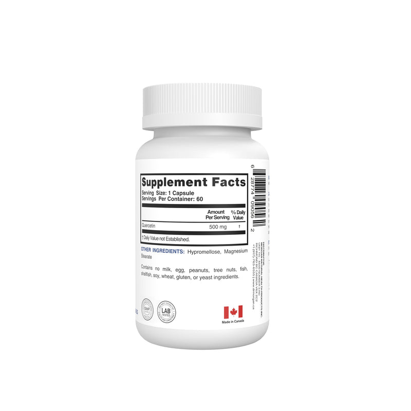 Dr. Morgan Quercetin 500mg Supplement-Bioflavonoid Antioxidant for Immune Support & Cellular Health-Natural Supplement-Made in Canada-60 Capsules