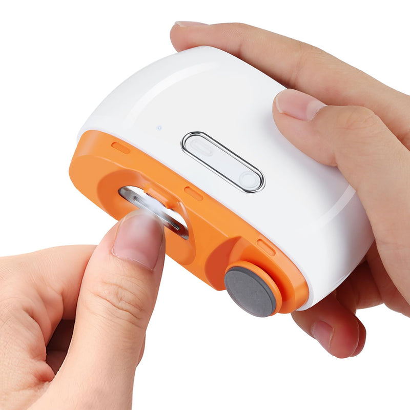 Electric Nail Clipper, 3 in 1 Electric Nail Trimmer and Polisher with LED Light & Clip Storage, USB Rechargeable, 2 Speed Electric Nail File for Baby, Seniors, Kids, Caregivers