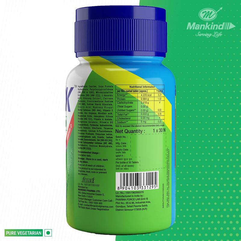 Mankind Health Ok With Multivitamin, Multimineral and Amino Acids, Helps Improve Energy, Maintains Overall Health, Builds Immunity, 30 Tablets