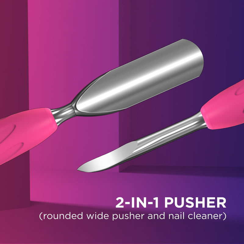 Staleks Pro Manicure Pusher UNIQ 10 Type 6 – Silicone Handle – Wide Rounded Pusher & Nail Cleaner - BeesActive Australia