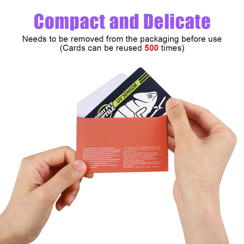DONGKER UV Test Card, 2/4PCS Reptile Quick Test UVB Sensor, Easy to Carry, Reusable 500 Times for Reptile UV Testing 4PCS - BeesActive Australia