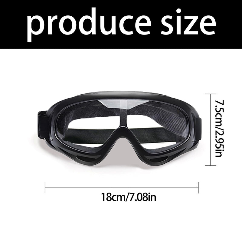 Shockproof Dog Eye Protectors Sunglass with Flexible Frame Adjustable Strap Pet Goggles for Ski Mountain Hiking Gear PC TPU Dog Goggles Transparent lenses
