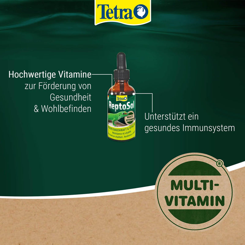 Tetra ReptoSol (high-quality liquid vitamin supplement food for all reptiles, multivitamin preparation, nutritional supplement increases resistance), 50 ml bottle - BeesActive Australia