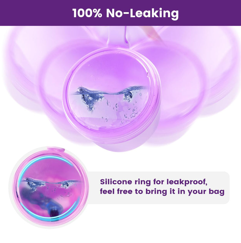 Leak Proof Travel Denture Bath Case for Full Dentures, Denture Cups for Soaking Dentures, Denture Container Cups with Brush for Dentures, Aligner, Retainers, Mouth Guard (Purple) Purple - BeesActive Australia