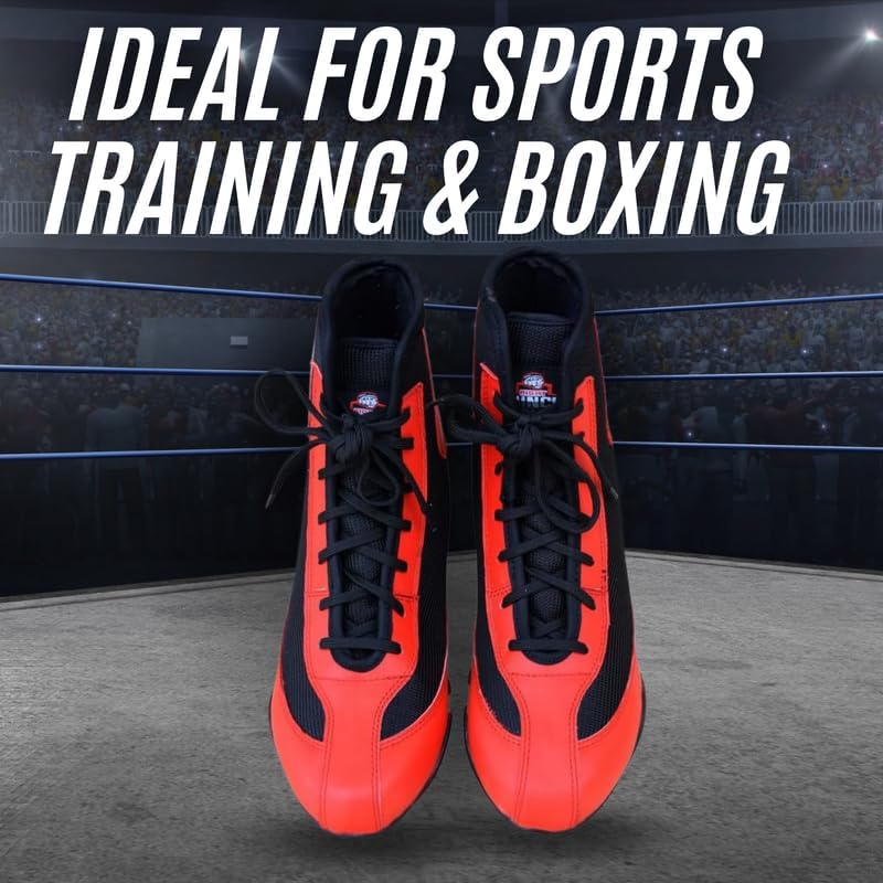 Professional Boxing Shoes for Men, Women 7 Red & Black - BeesActive Australia
