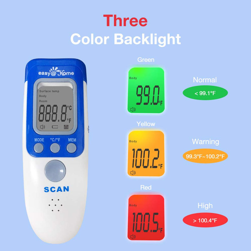 Easy@Home 3 in 1 Non-Contact Infrared Forehead Thermometer for Baby Adult and Child, NCT-301 1 Count (Pack of 1)