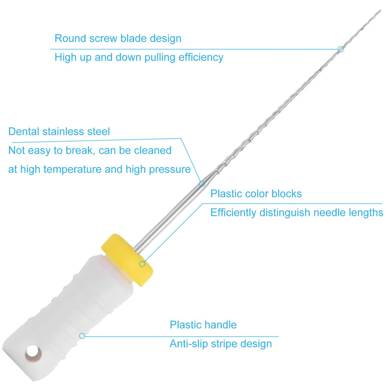 Endodontic Root Canal Hand H Files Stainless Steel Hand Files Pack of 6 (45-80#) 45-80#