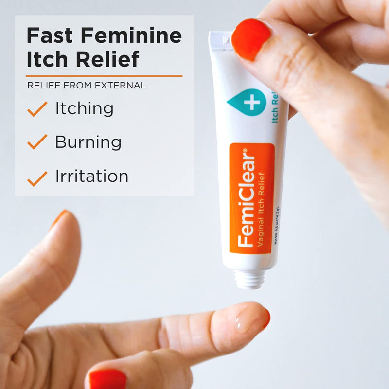 FemiClear Vaginal Itch Relief | Fast Feminine Itch Relief | Made with All-Natural & Organic Ingredients | Feminine Hygiene Products | Vaginal Health Cream | Relieve External Vaginal Itch | 0.5oz Tube - BeesActive Australia