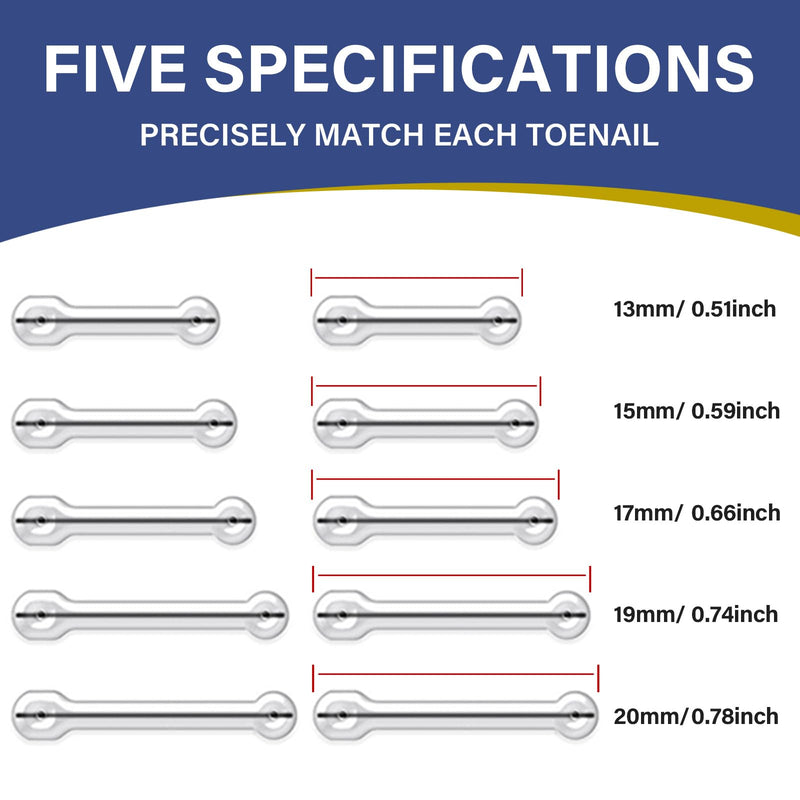 Ingrown Toenail Treatment-Patch(10pcs), Ingrown Toenail Corrector(Titanium Alloy), Ingrown Toenail Removal Kit, Cuttable Applicable for Any Nail Size, Nail Repair for Finger and Foot, Reusable Blue