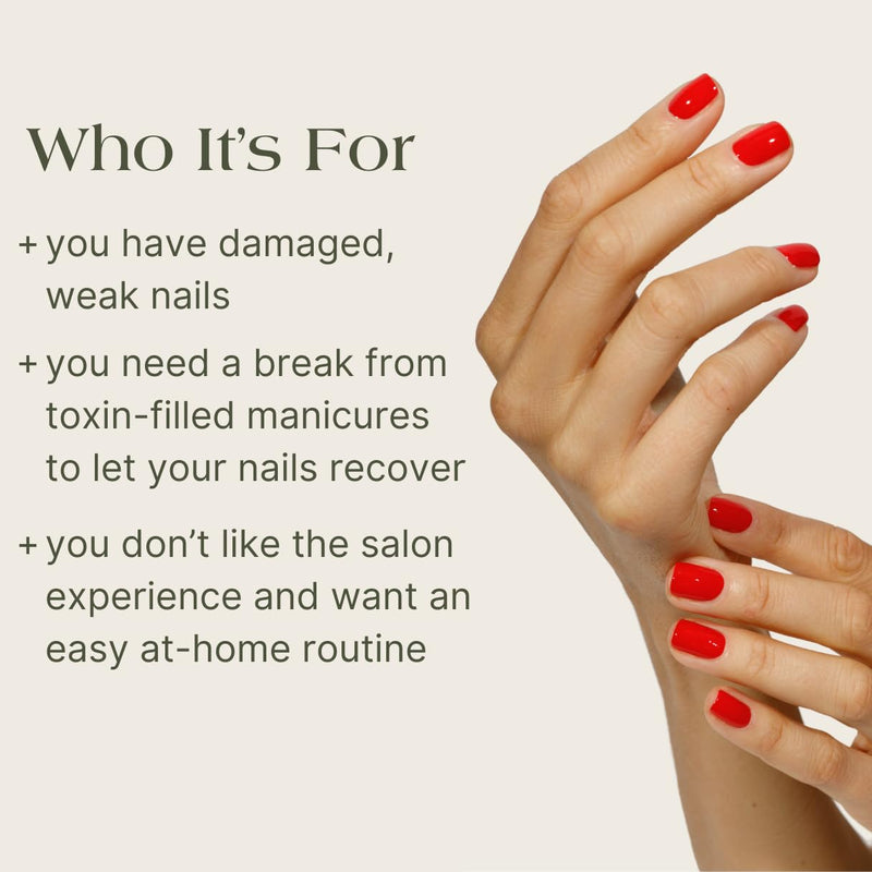 Botanist The Remedy | Nail Strengthening Polish | Repairs & Hardens Nails Damaged from Acrylics, Dip & Gel Manicures | Non-Toxic, 84% Plant Based, 21-Free & Vegan (Poppy Red) Poppy Red