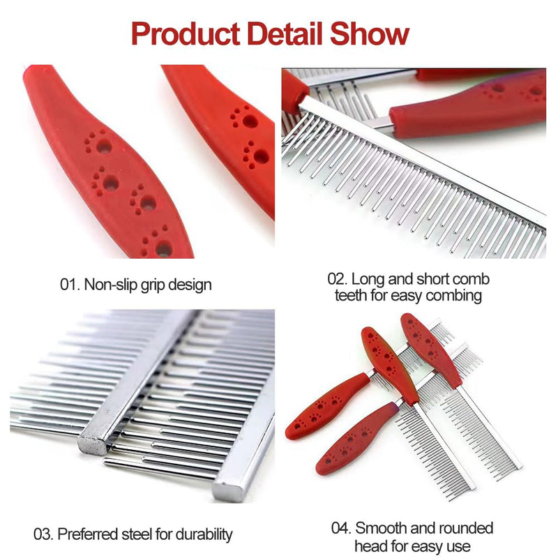 Pets fur detangler comb, stainless steel pet care comb, fur comb cat, dog comb, cat comb, flea comb for cats, detangling comb dog, cat comb with double-sided metal, combination comb for dogs, 1 piece - BeesActive Australia
