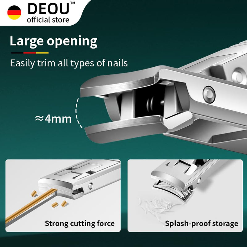 DEOU Folding Ultra-Thin Nail Clippers, Newly Upgraded Anti-Splash mini Stainless Steel Manicure Tool, take with You When Traveling, own Nail File, Men's and Women's Gifts (Nail Clippers + Gift Box) Portable Nail Clippers - BeesActive Australia