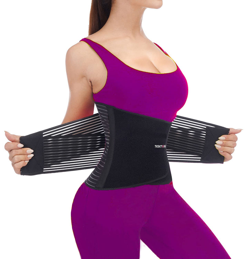 TESETON Back Brace for Men and Women, Back Support Belt Relief Lower Back Pain Herniated Disc, Sciatica, Scoliosis, Breathable Mesh, Lumbar Support Belt with 8 reinforced Bones 02 Black-M M(WAIST:28"-31"） - BeesActive Australia