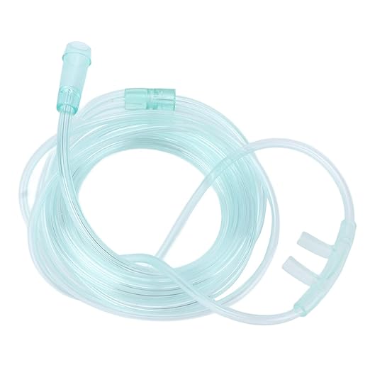 SharJIAJU Nasal Oxygen Tube, Thoughtful Design High Flow Soft Texture Disposable Silicone Nose Canula Hospital Oxygen Reducer Oxygen Generator (Green 2m Nasal Acid Base) - BeesActive Australia