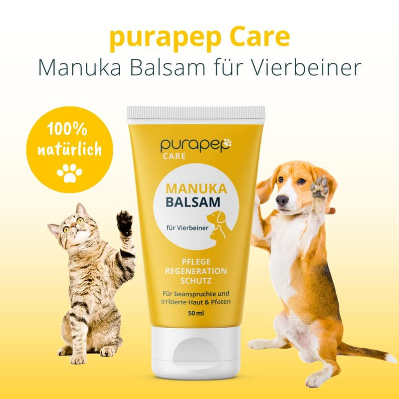 purapep Care - Manuka balm for dogs and cats - care, regeneration and protection for stressed and irritated skin and paws of your four-legged friends - 50ml - BeesActive Australia