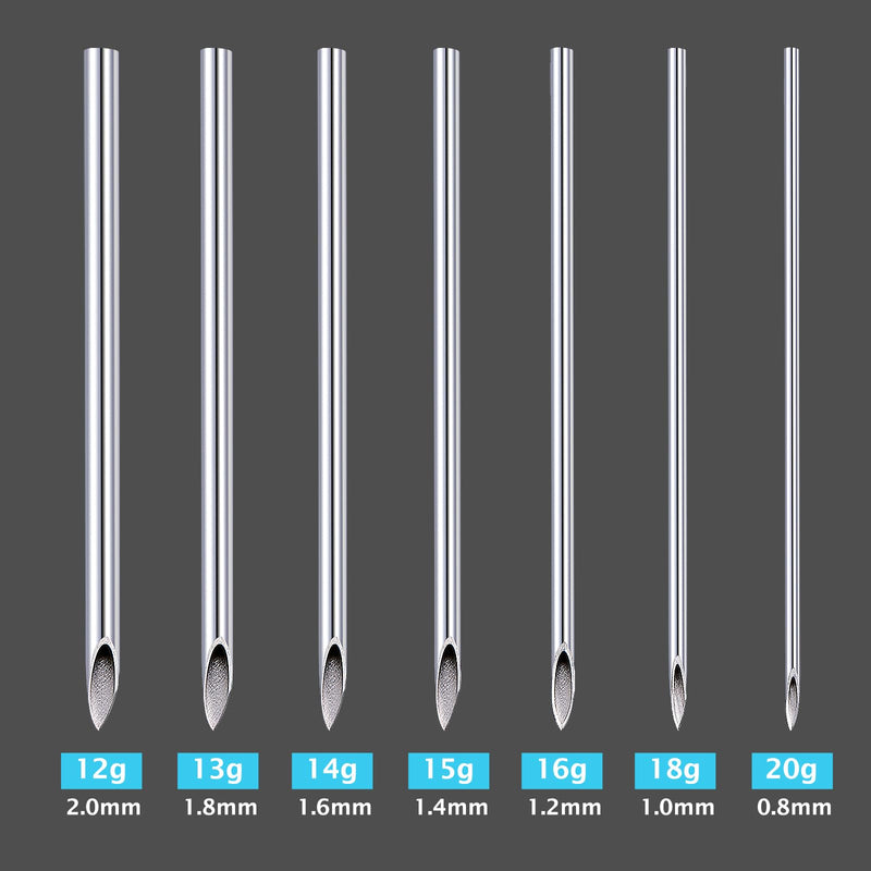 20G Body Piercing Needles,10pcs DJCIW Sterile Disposable Stainless Steel Needles for Ear, Nose, Navel, Nipple, Lip - Piercings 20G(0.8mm)-10pcs - BeesActive Australia