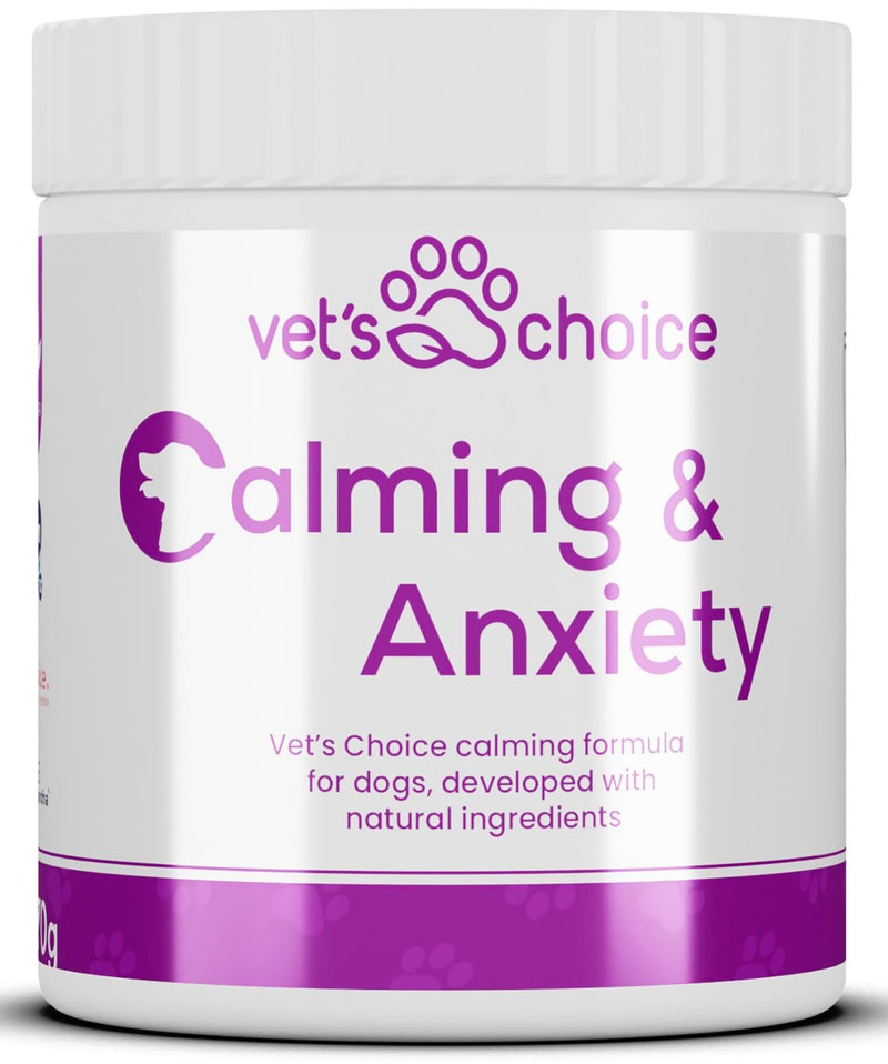Dog Calming Supplements - Calming & Anxiety Powder for Dogs - 270g | Vet's Choice - GMP Certified | Support for relaxation & emotional balance | UK Made Dog Supplement, Mix in with Food (Beef Flavour)