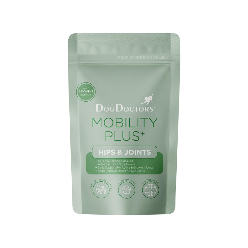 The Dog Doctors Mobility Plus Dog Joint Supplements, 150 Capsules with Glucosamine, Chondroitin, MSM & Hyaluronic Acid for Cartilage, Ligaments, Connective Tissue & Hip & Joint Care for Dogs, UK Made