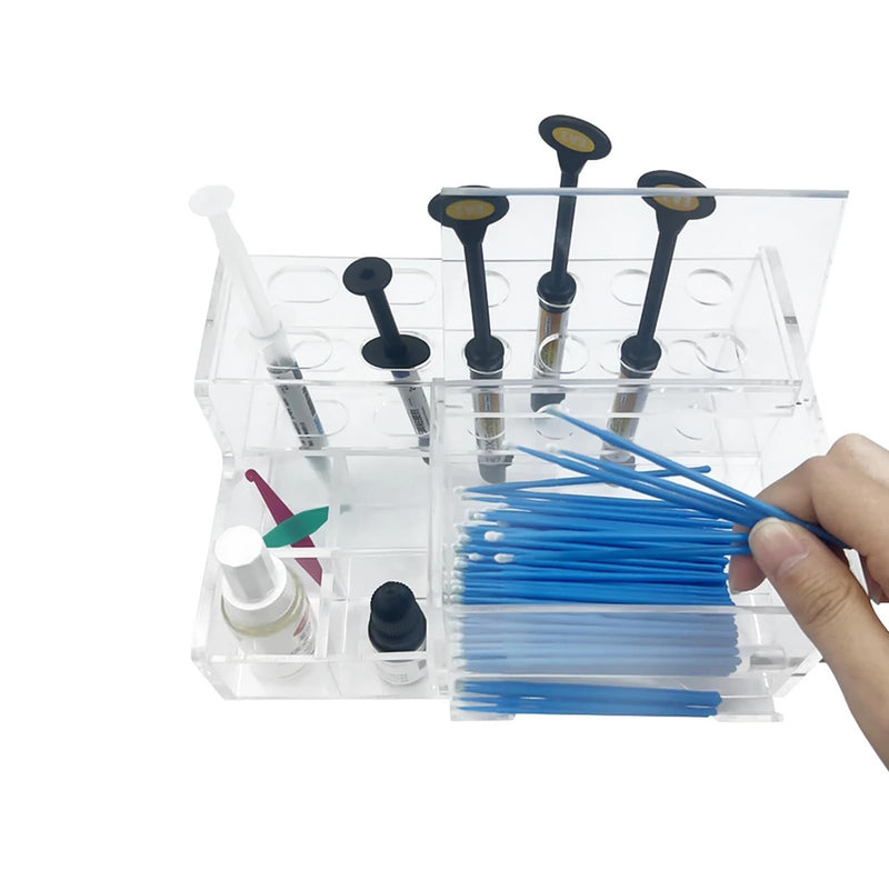 Dental Syringe Acrylic Organizer, YOUYA DENTAL Multi-Function Acrylic Dental Composite Organizer Transparent Resin Holder Applicator for Resin Adhesive Syringes Brush Dispenser Placement Rack Tool Medium - BeesActive Australia